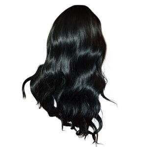 Black Wig with Bangs 24 inches Cosplay Party Daily Use Synthetic NEW
